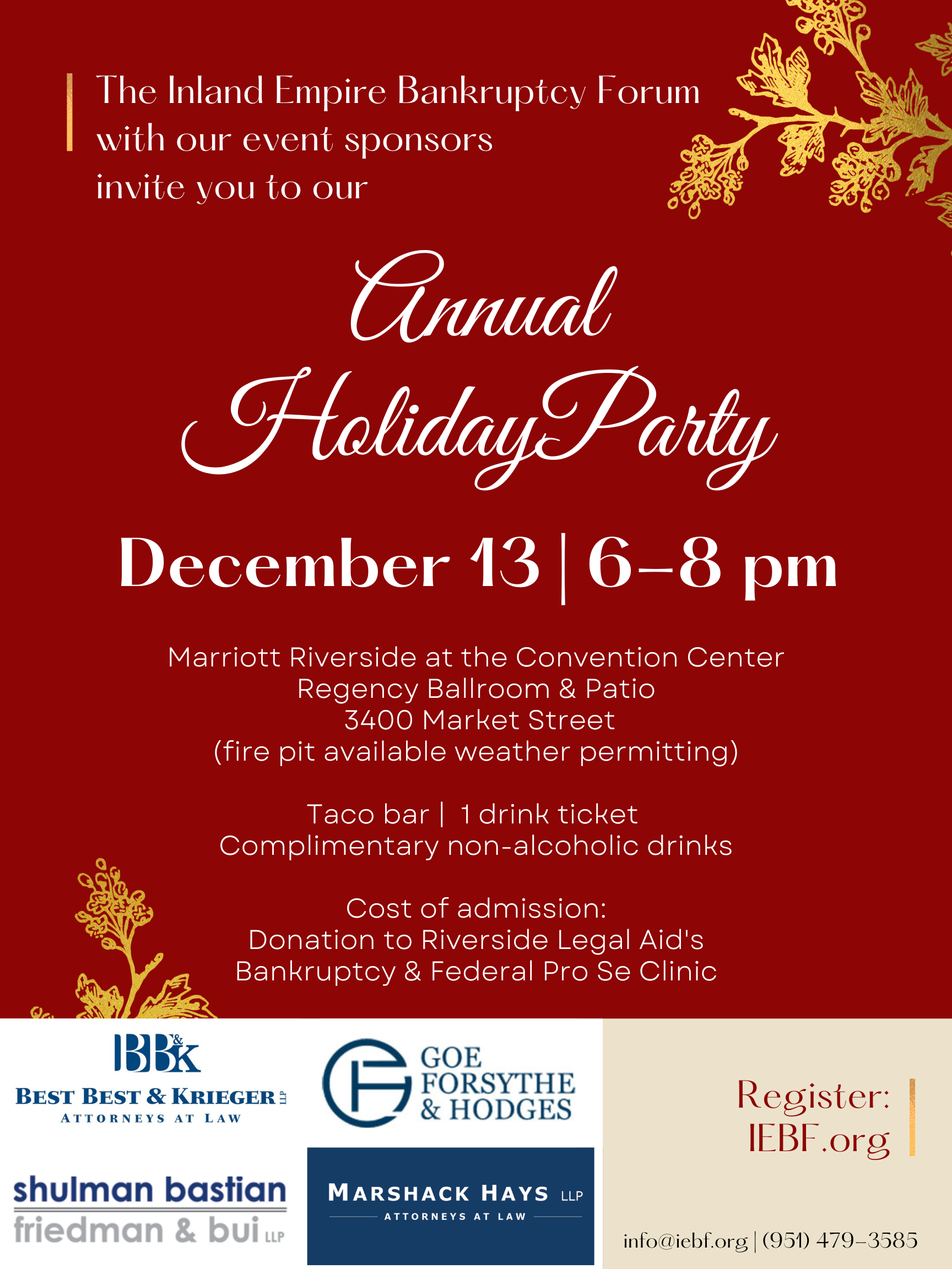 IEBF 2022 Holiday Party Flyer